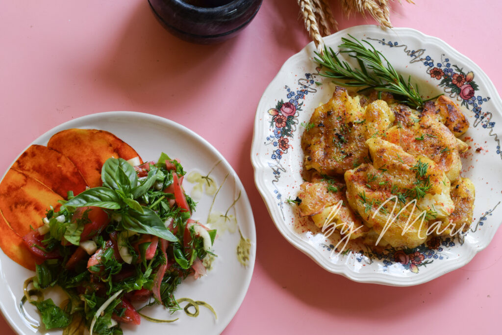 картошка с салатом