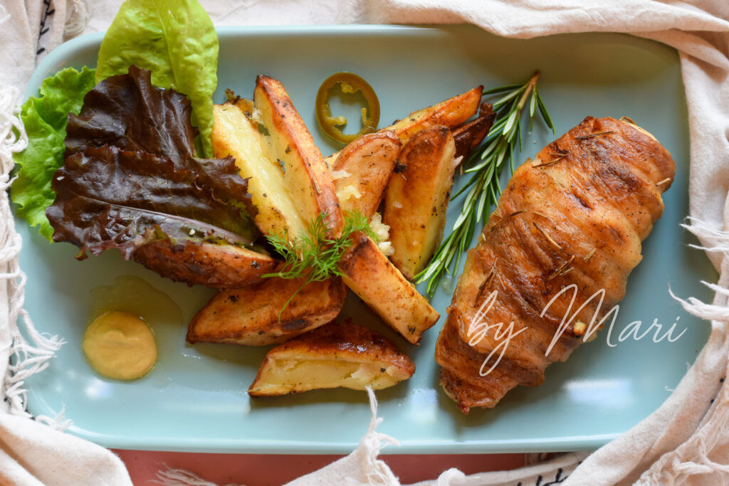 рецепт курицы с беконом и картофелем