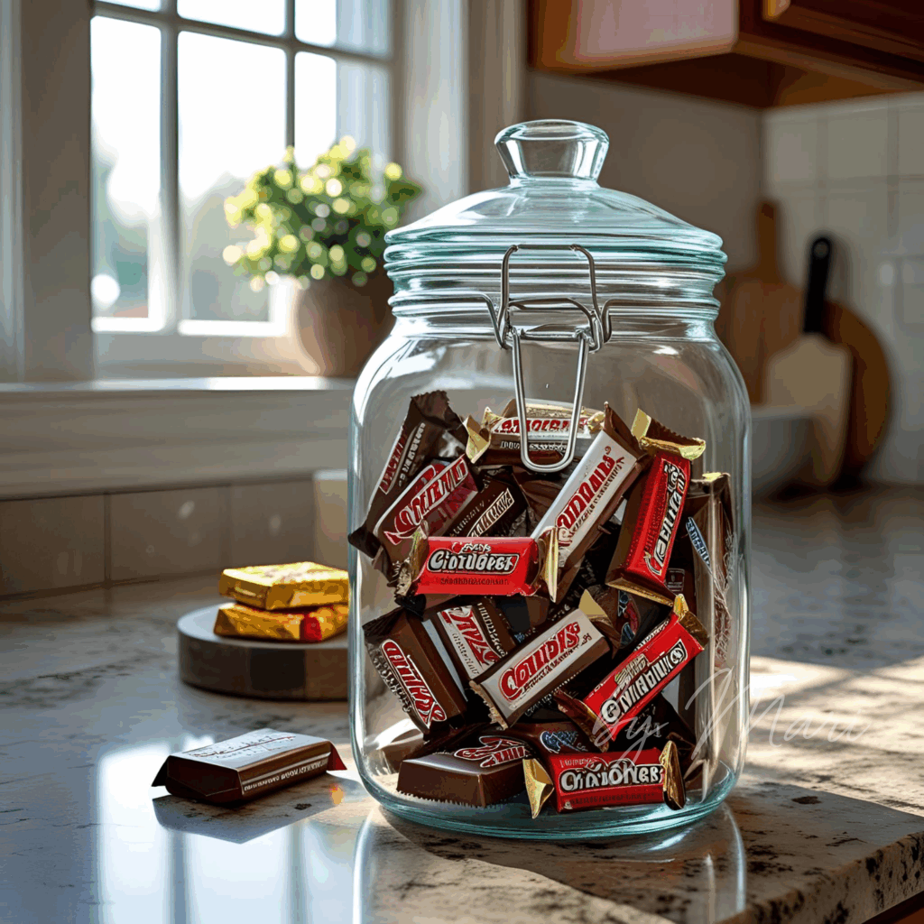 стеклянная-банка-с-крышкой-клипсой-наполненная-батончиками