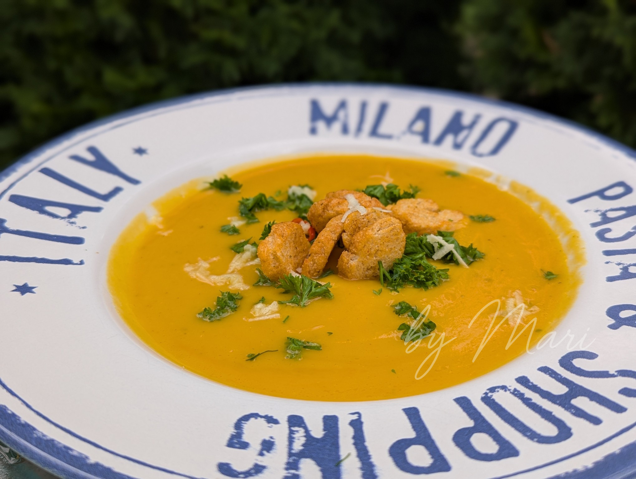 тыквенный суп-пюре без сливок с картошкой