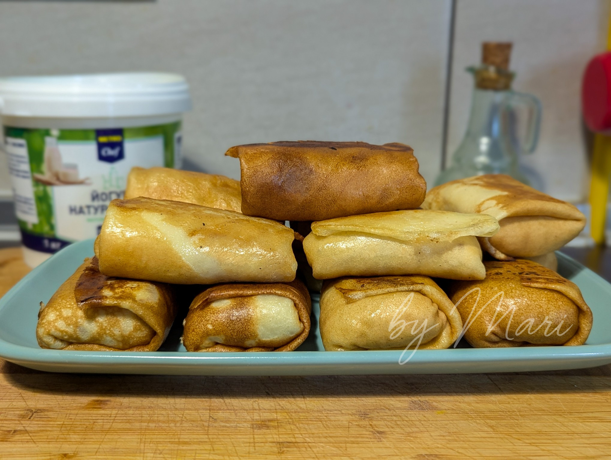 блины с мясом